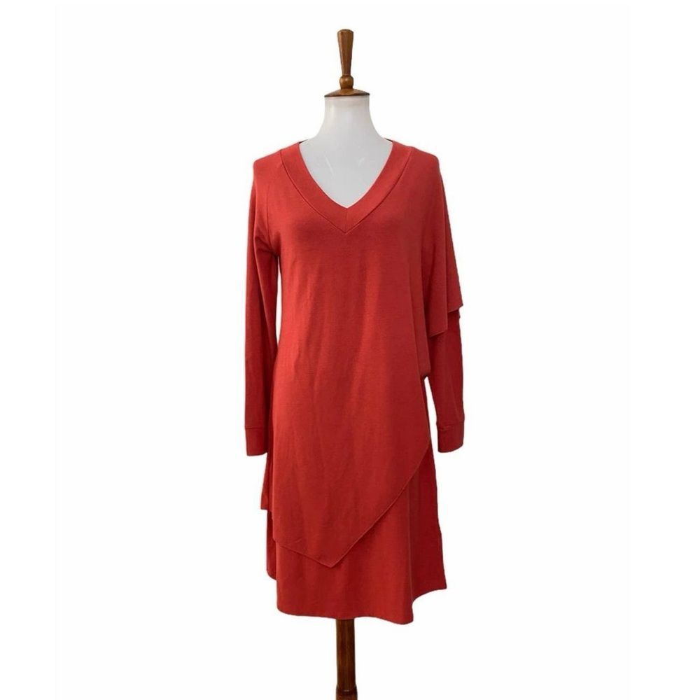Soft Surroundings Marla Draped V-neck Soft Comfortable Work Dress Size TM
